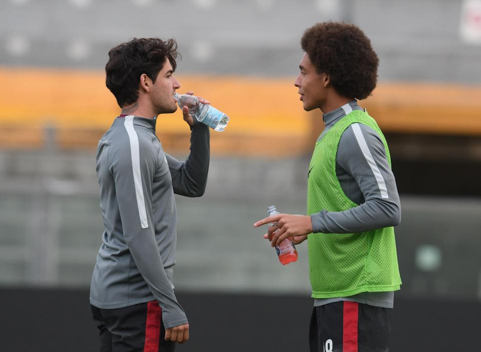 Axel Witsel and Alexandre Pato in training before Tianjin Quanjian friendly