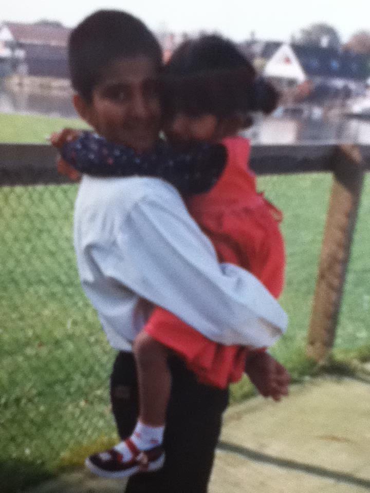 Gurdip Johal who died in a lorry fire pictured as a child with his sister Mandip