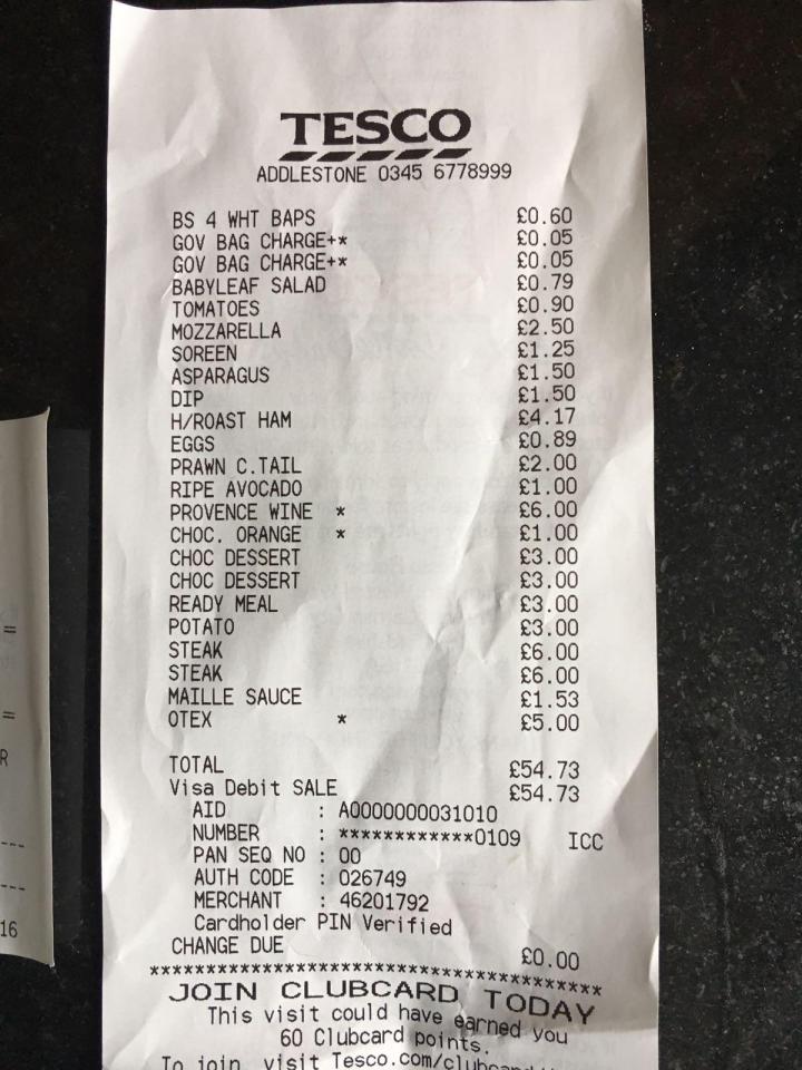  The receipt show how Mrs Walton was overcharged