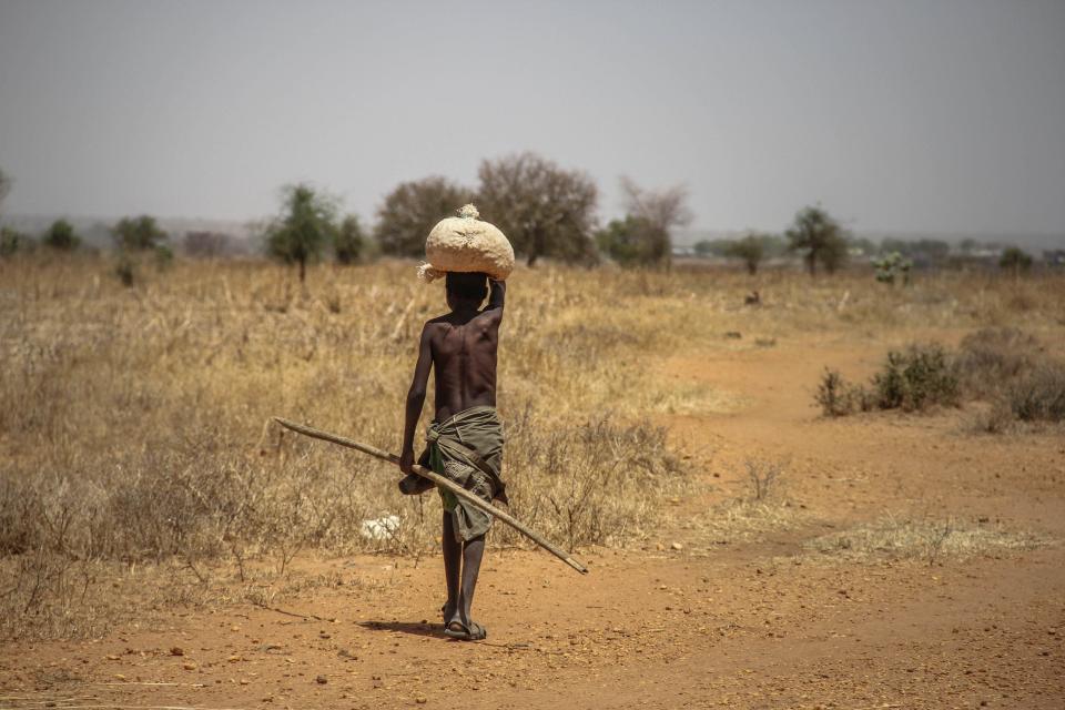 Marta and her children in Napak district, Karamoja, Uganda