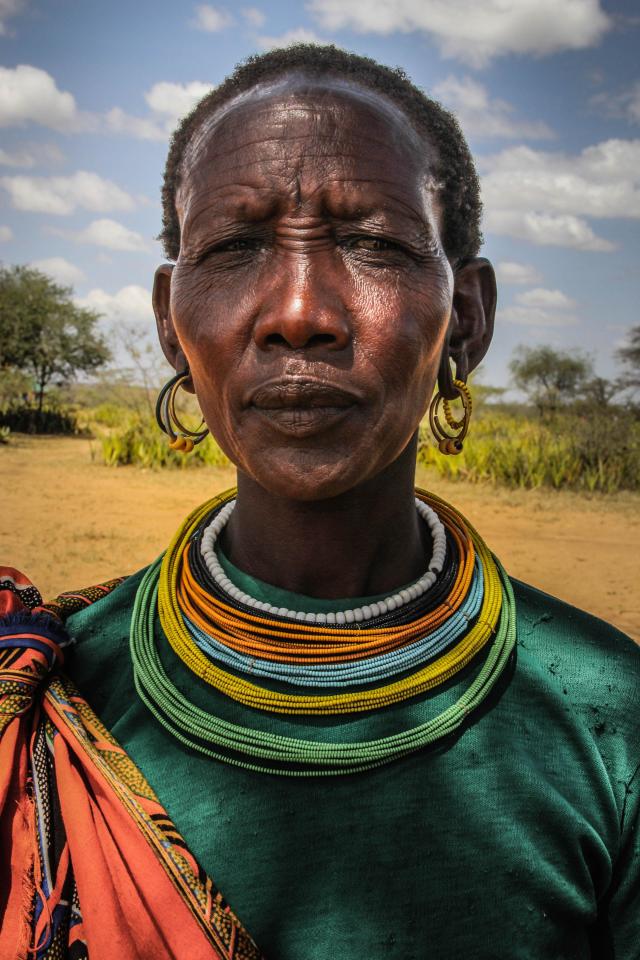 A Pokot tribeswoman: the Pokot and Karamojong have a long history of clashes and still now there is tension between both tribes
