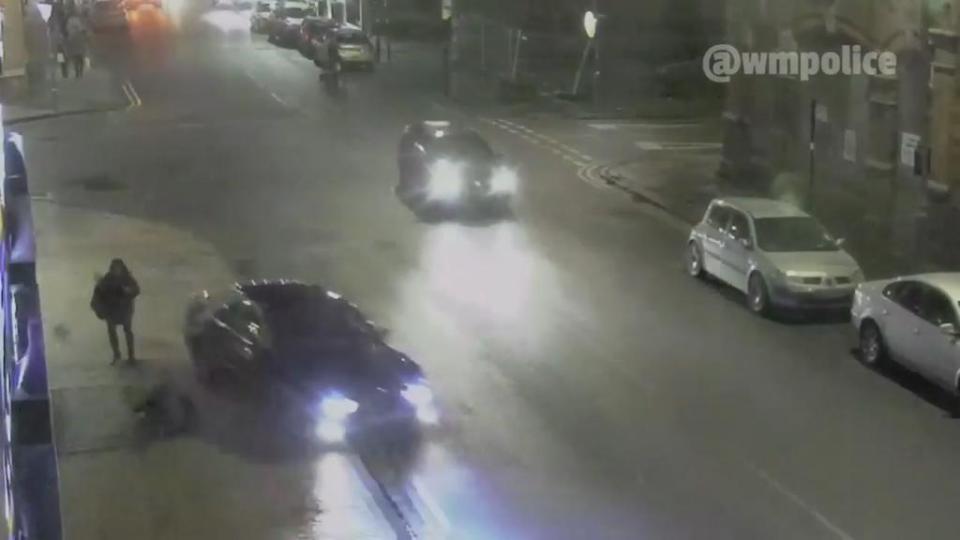 She can be seen lying in a heap on the ground having suffered serious head and neck injuries in the impact