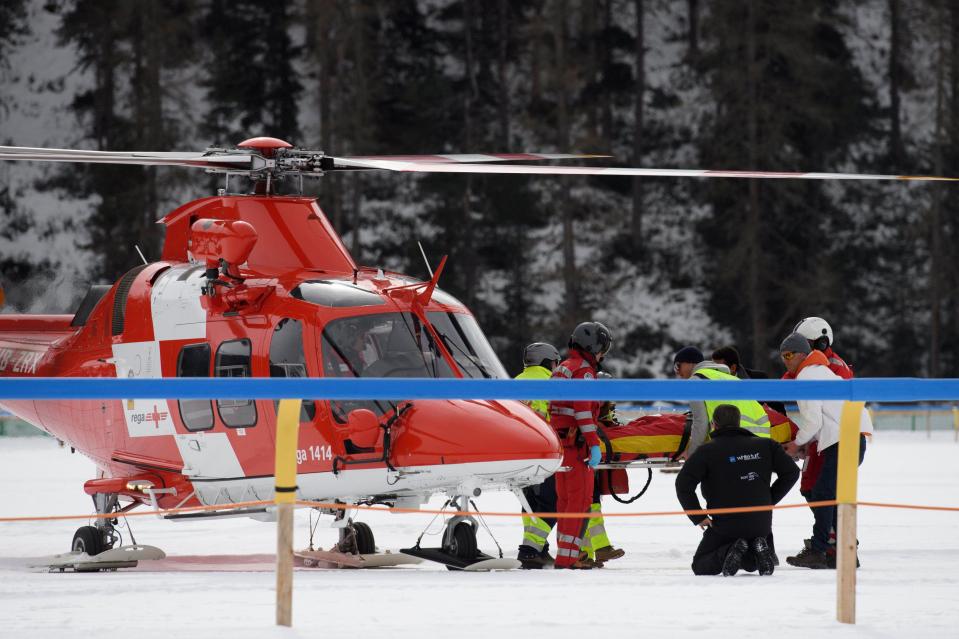  Baker was airlifted by helicopter after crashing on Lake St. Moritz