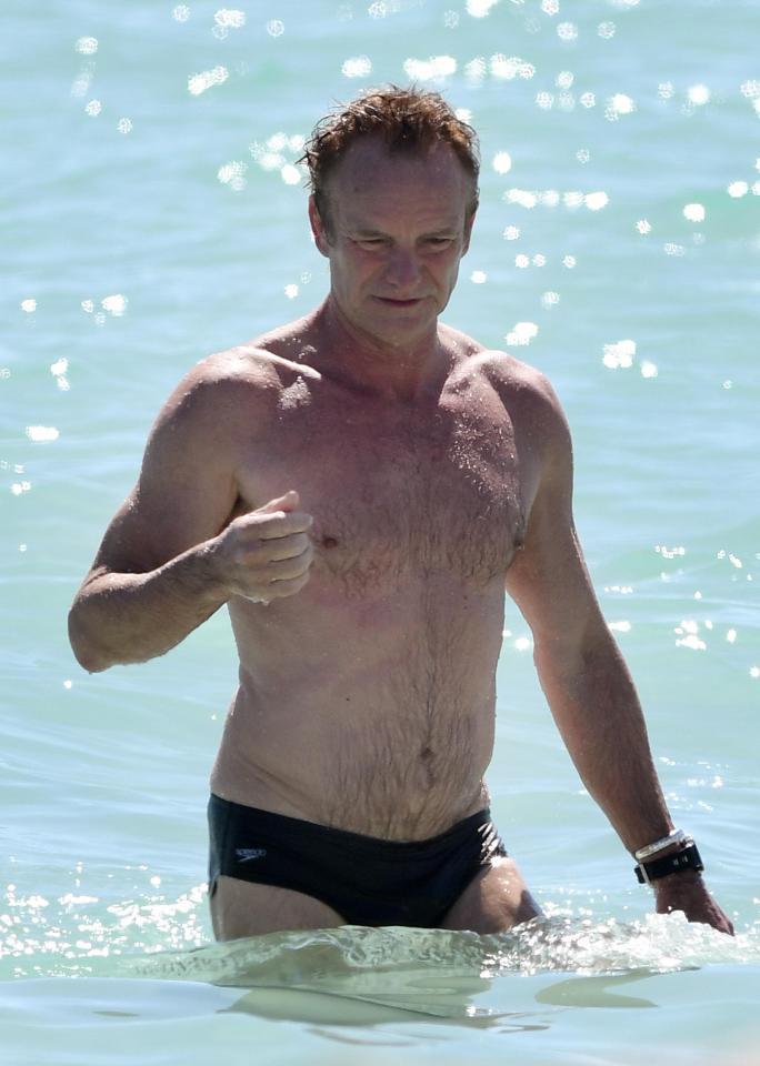  Sting made a splash this week when he showed off his physique on the beach