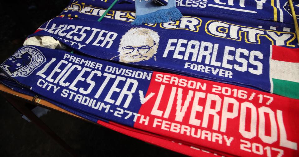 There are also special scarves that have been made to mark the sacking of Ranieri