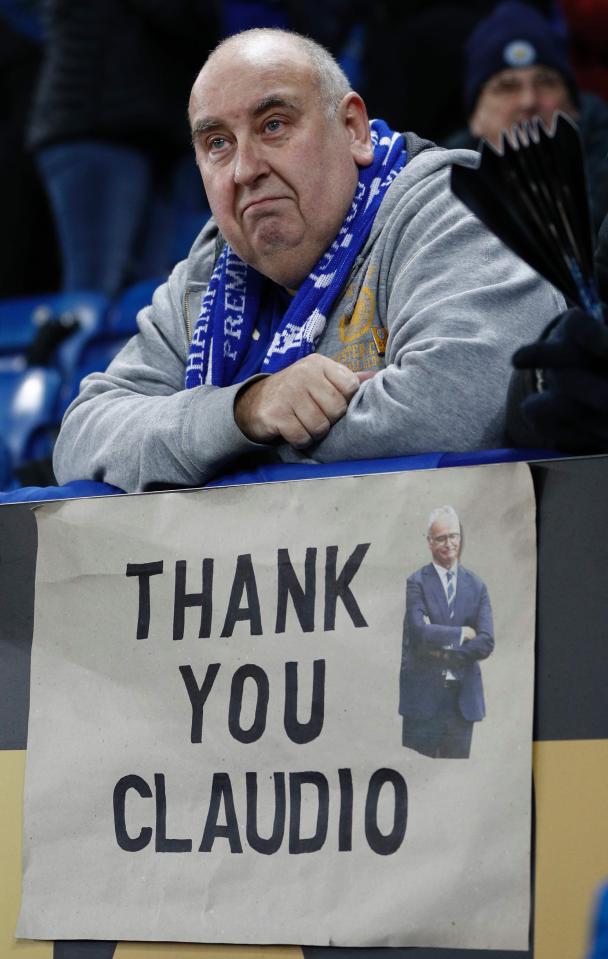 This fan's glum face sums up the mood before Leicester's clash against Liverpool