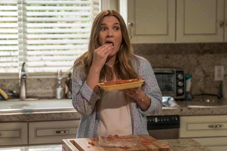 Santa Clarita Diet: Sheila (Drew, above) has an appetite for human flesh
