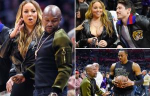 Floyd Mayweather takes break from talks with Conor McGregor to watch basketball with Mariah Carey