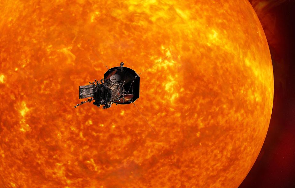  Artist’s impression of the Solar Probe Plus spacecraft approaching the sun