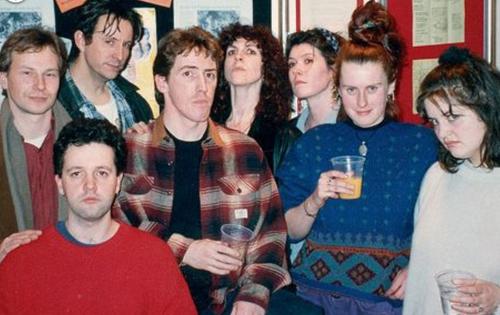  Rob, fourth left, with comedian pals Julia Davis, third right, and Ruth Jones, far right