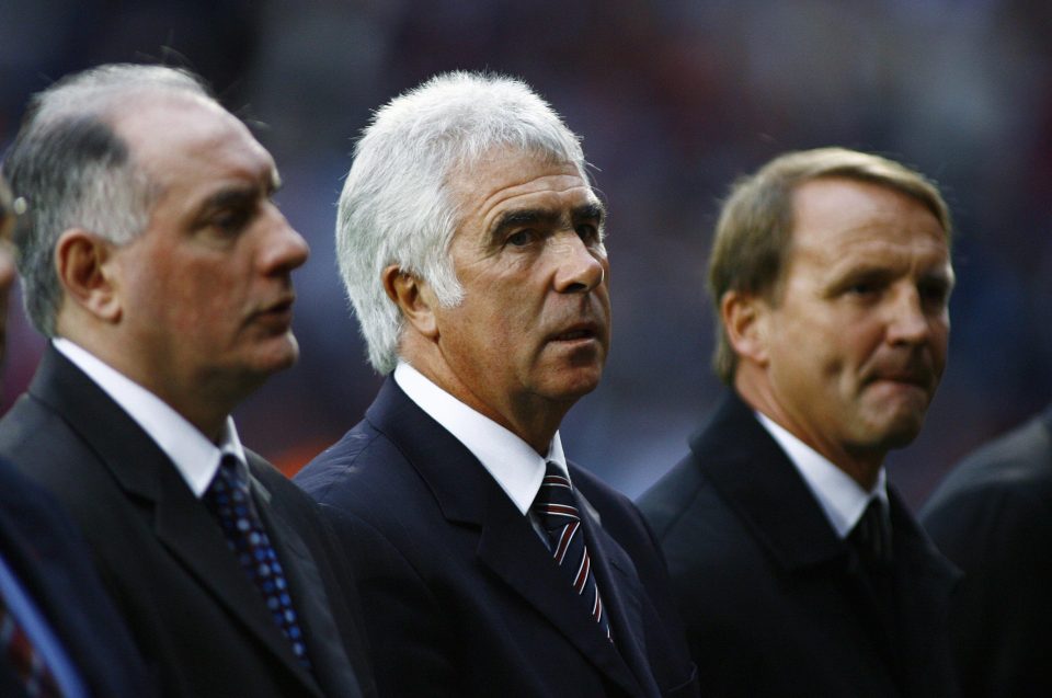  His former boss Bobby Gould (centre) expected him to thrive as a coach, rather than a manager
