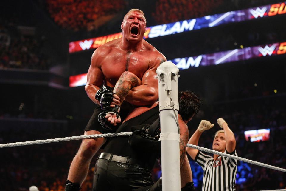 Brock Lesnar's battle with Goldberg will be the main event at Wrestlemania 33