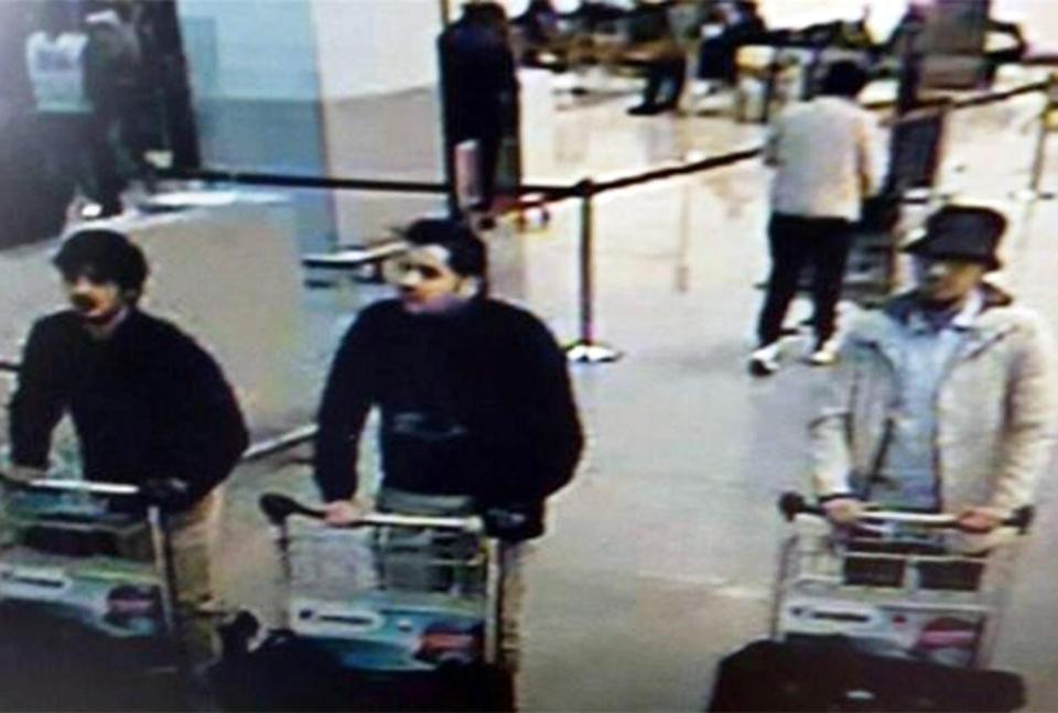 CCTV showed three of the attackers at the airport moments before they detonated their devices