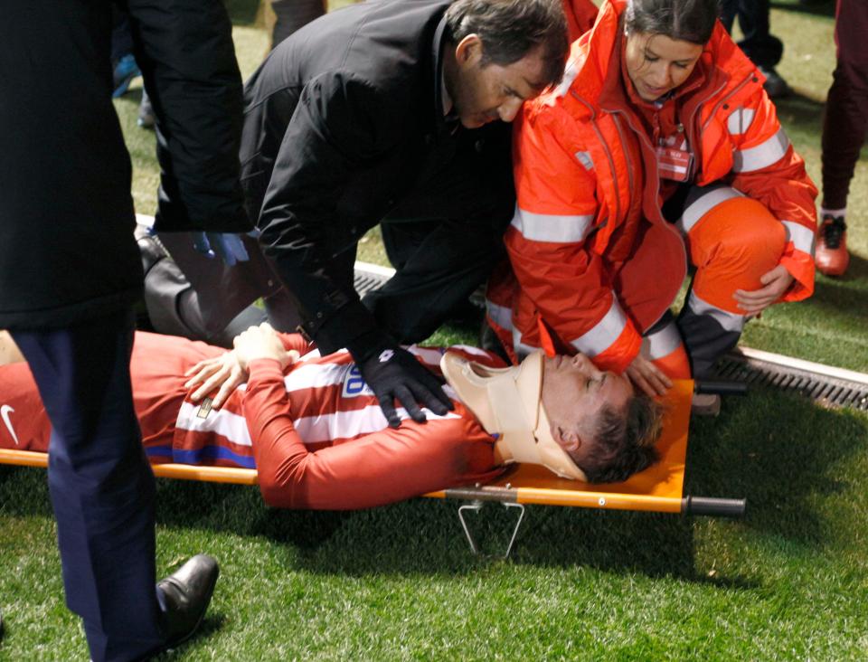 Torres was stretchered off the pitch with a head injury just days ago