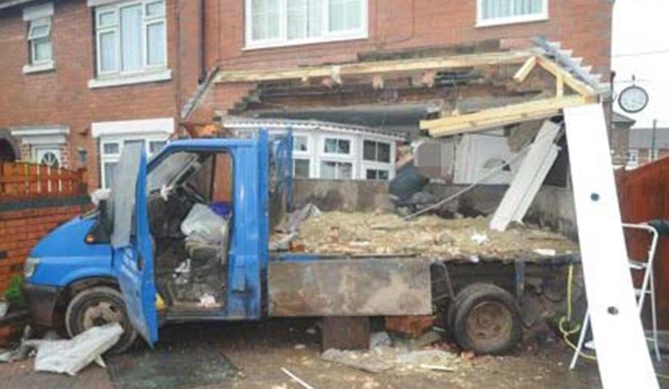  The lorry (not pictured) reversed into the house approximately seven times, causing significant damage to the property