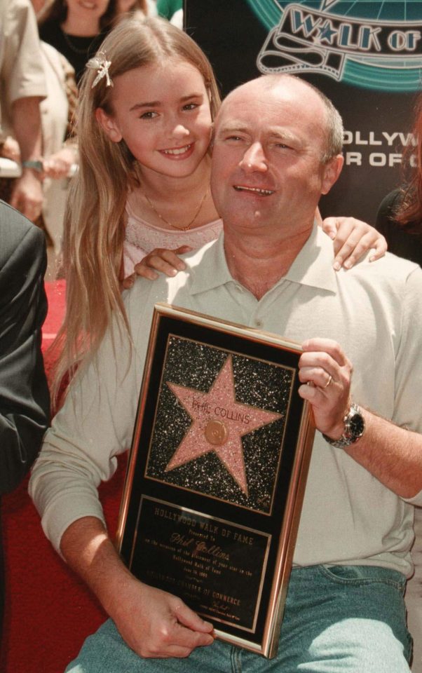 Lily as an adorable child with her dad at his Hollywood Walk of Fame ceremony