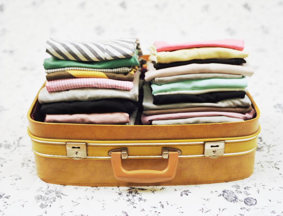 Don't fold your clothes, roll them! It saves much more space in your suitcase