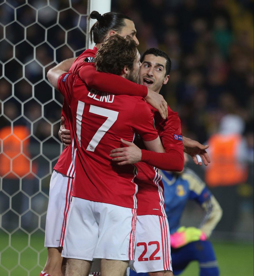 Henrikh Mkhitaryan put United ahead ten minutes before half-time