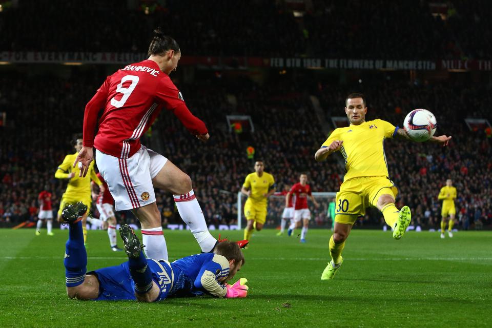 Zlatan Ibrahimovic has been suspended for three games for elbowing Bournemouth's Tyrone Mings but has been available in the Europa League