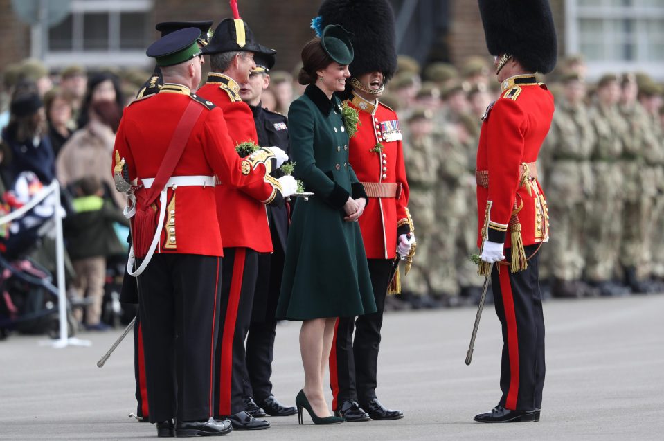  Kate looked to be enjoying herself as she had dressed in an appropriate green on st Patrick's Day