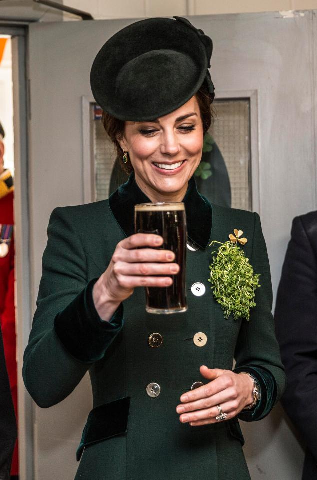  Kate joined William for a pint of Guinness after they watched the parade of Irish Guards