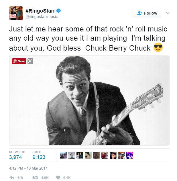  The Beatles' Ringo Starr also paid tribute to the late legend