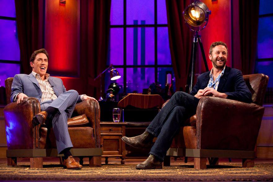 Interviewing comedian Chris O'Dowd on his chat show