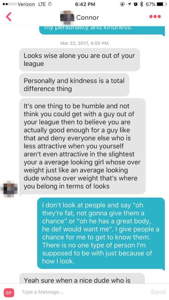  Connor is adamant that looks are the only thing that matters when looking for love