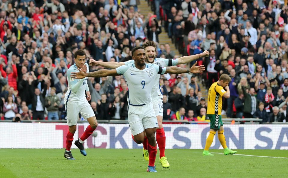 Jermain Defoe scored his first England goal for over four years against Lithuania
