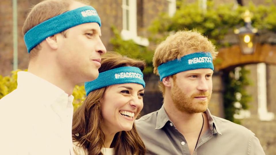 The royal trio's videos feature celebrities and ordinary people opening up about problems such as anxiety or depression