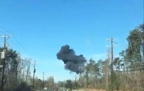 A motorist filmed the moment the plane crash emitted a huge cloud of smoke