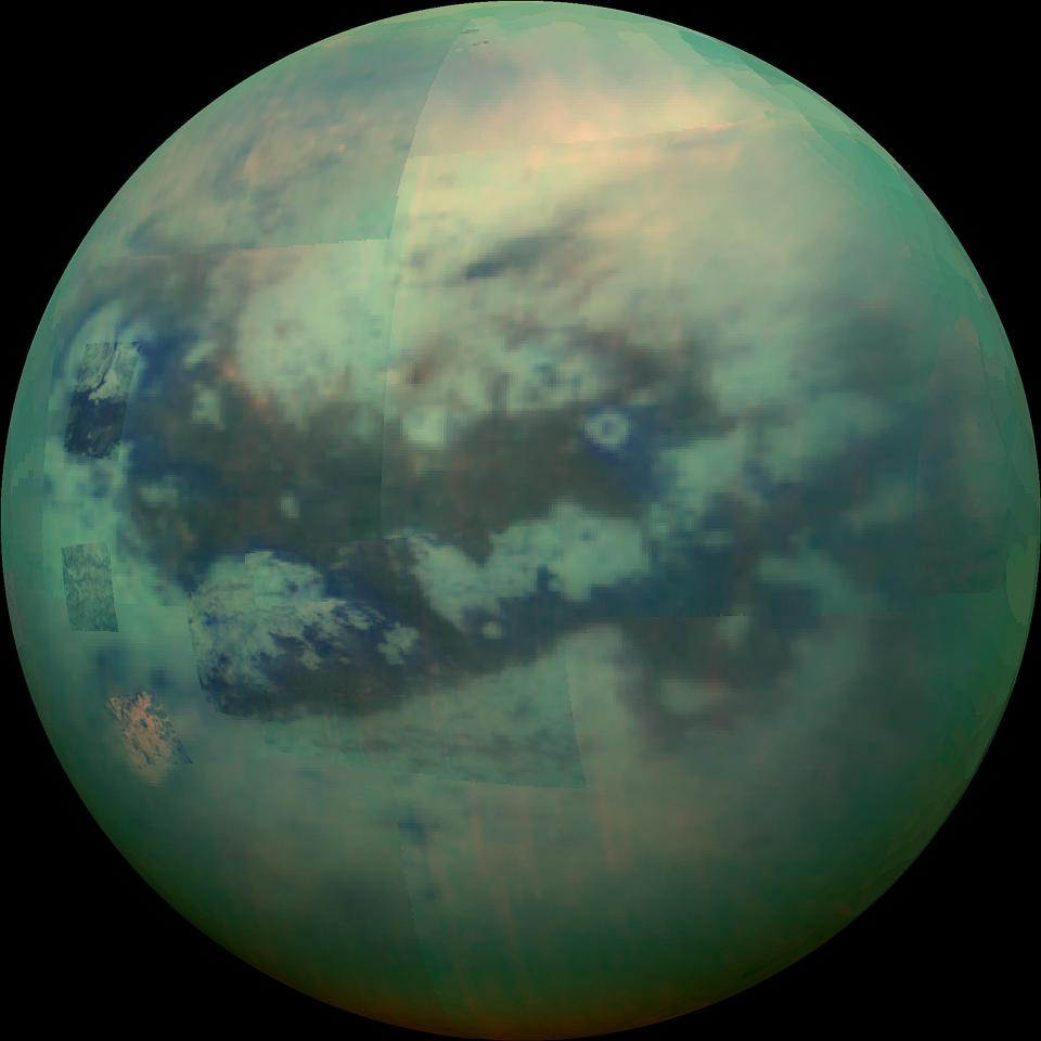  Saturn's moon Titan captured by the Cassini spacecraft in November, 2015