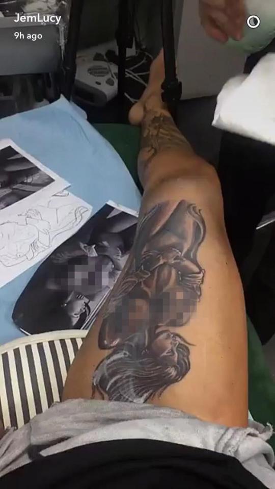  The star revealed a huge inking of a naked woman
