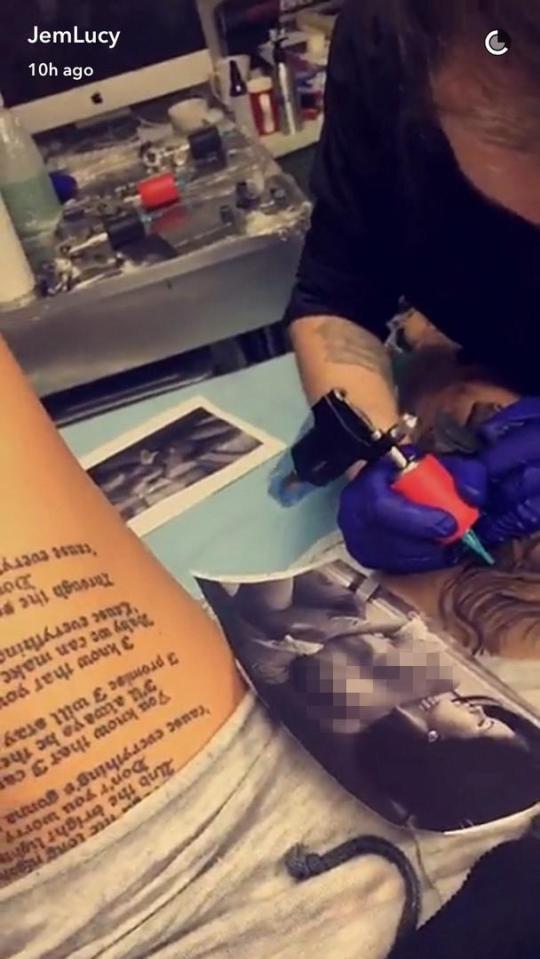  Jemma revealed the painful moment she got a new inking