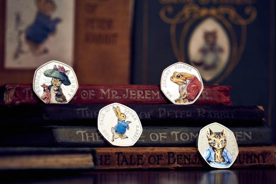 Peter Rabbit will be joined by Benjamin Bunny, Tom Kitten and Jeremy Fisher on the limited edition 50ps