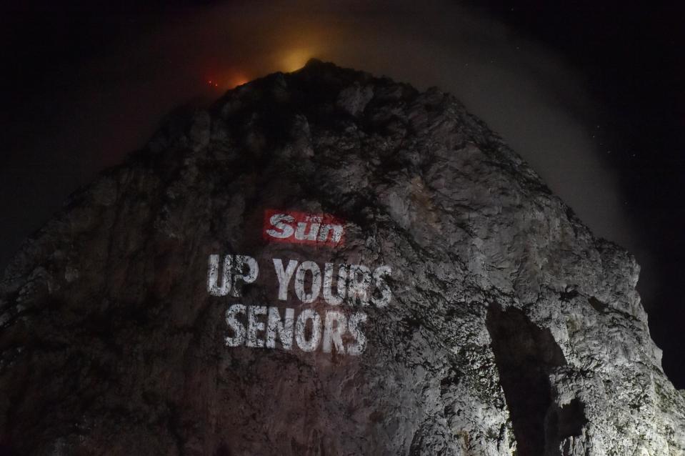  We also beamed Up Yours Senors onto the 1,3000ft high North Face
