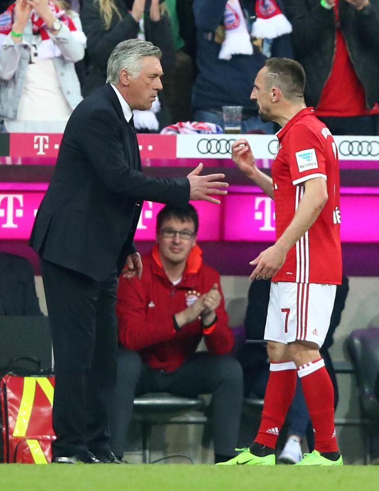 Franck Ribery was about to pull a Robben-esque strop at boss Carlo Ancelotti