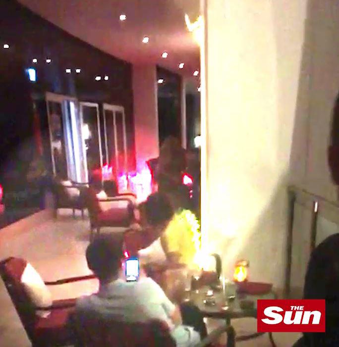  The altercation played out in front of shocked hotel guests near the bar