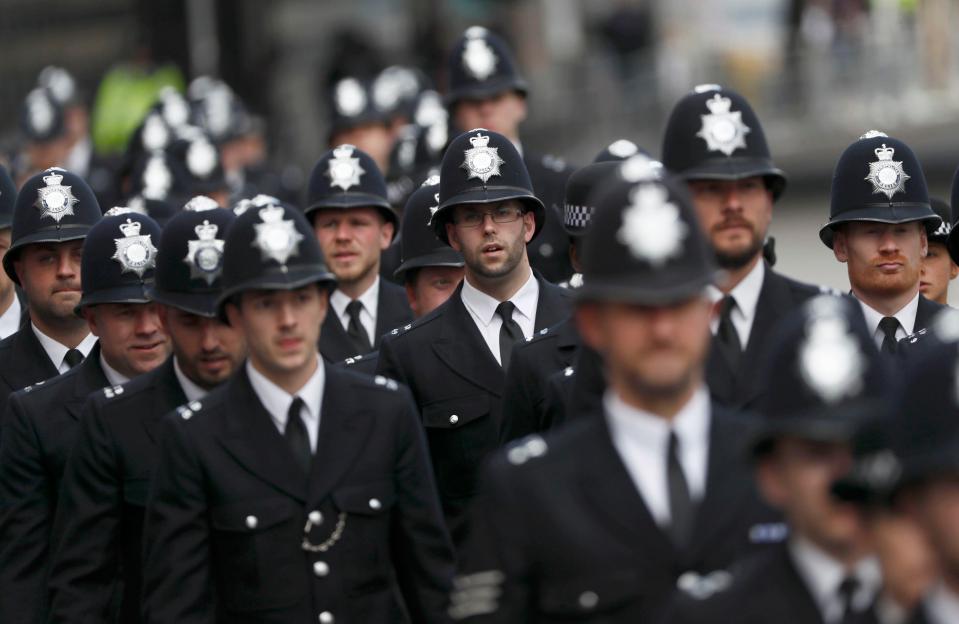  Scores of police officers poured in from all over the country to pay their respects to PC Palmer