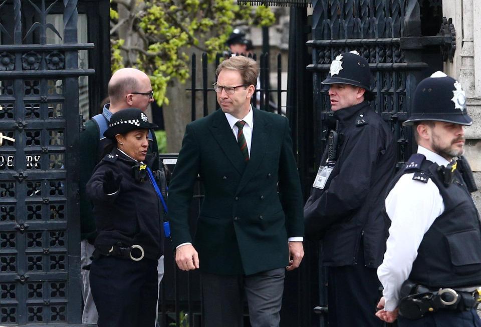  MP Tobias Ellwood, who tried to save PC Palmer, was seen leaving Westminster ahead of the funeral