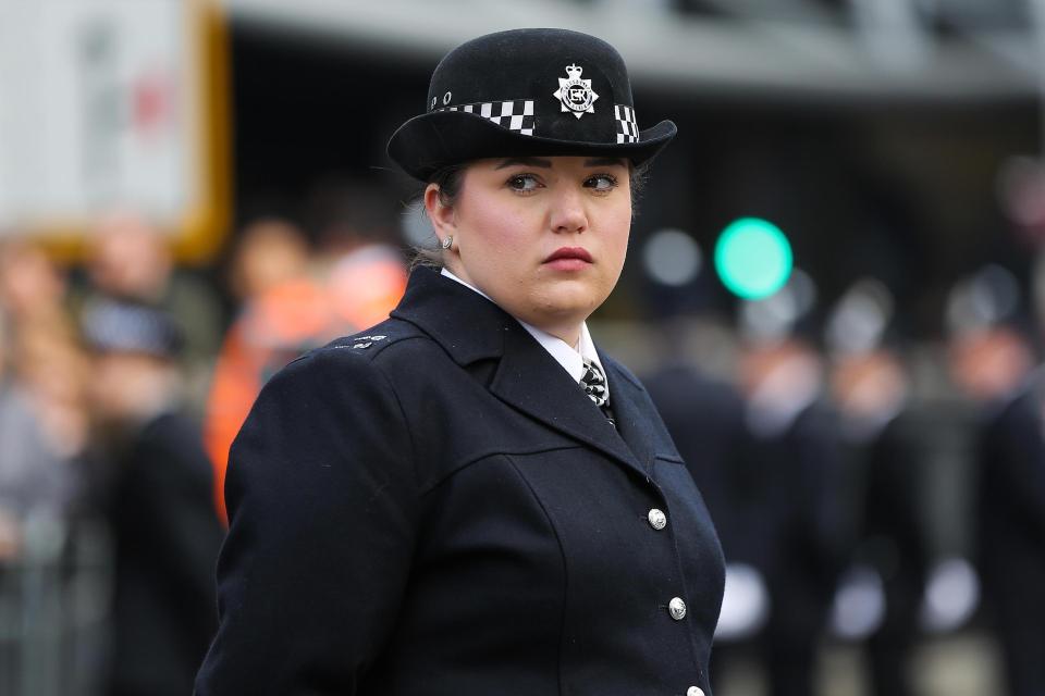  Thousands of police officers lined the streets around Southwark Cathedral