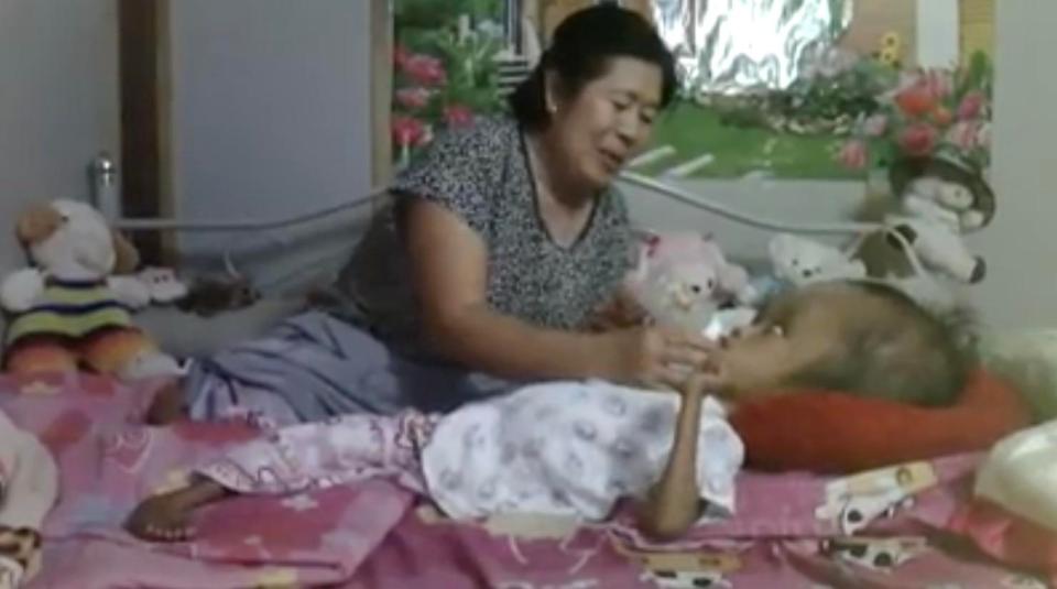 His grandmother has been caring for him after he was abandoned by his parents as a baby