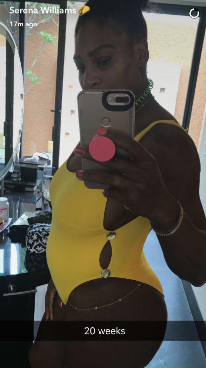 Last week Serena Williams confirmed the pregnancy by sharing this photo on her Snapchat account