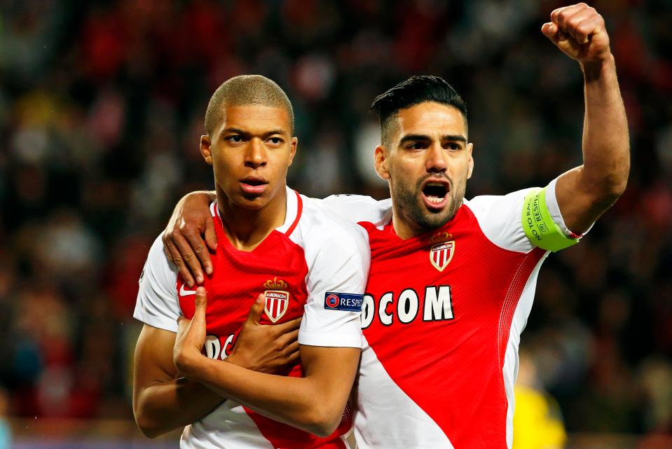 Kylian Mbappe and Radamel Falcao were both on the scoresheet as Monaco beat Borussia Dortmund