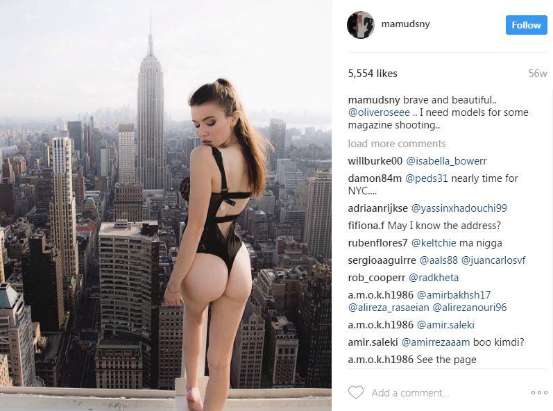  This photo series, taken in New York City, saw scores of models posing dangerously close to the edge of buildings - wearing nothing but their underwear