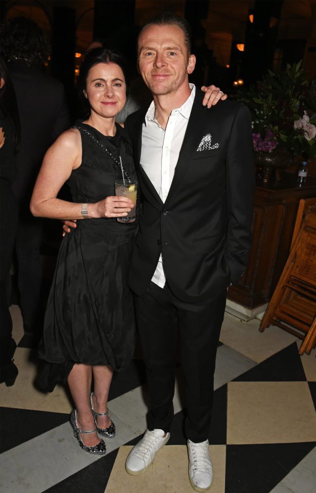  Hollywood star Simon Pegg with wife Maureen turned out at the five star venue