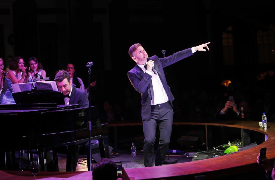  Gary Barlow serenaded the celebs at the lavish launch party