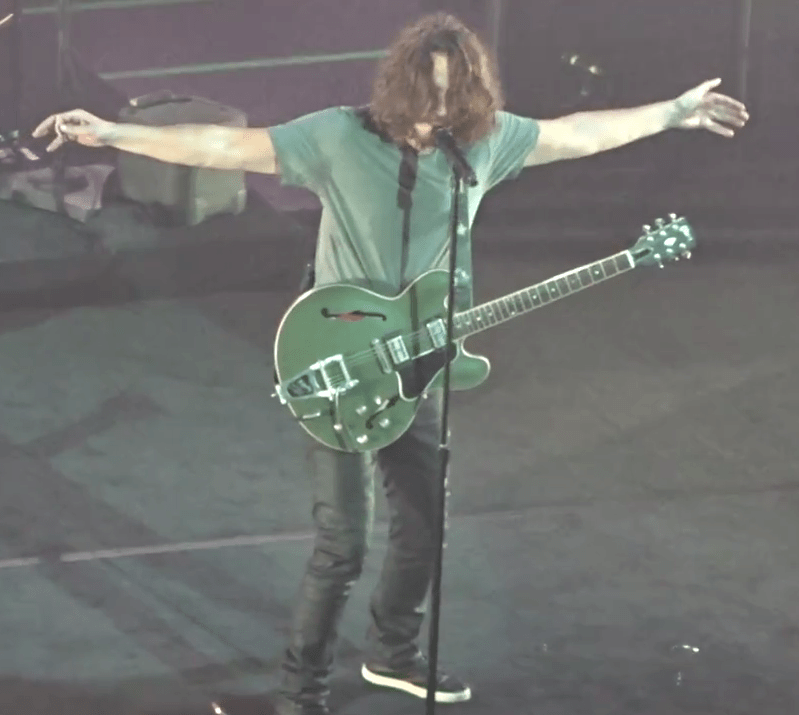Chris Cornell during a performance of Jesus Christ Pose last night in Detroit just hours before his death