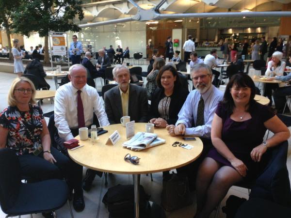  Jeremy Corbyn taking tea with fiends Gerry Adams and Martin McGuinness