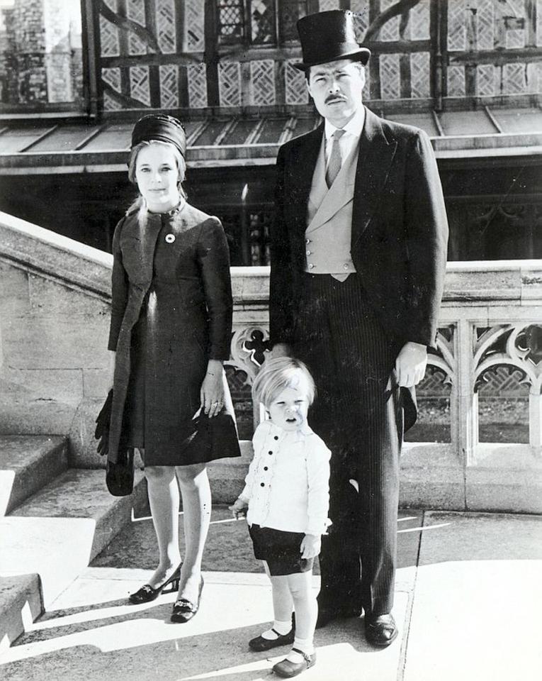 Lord Lucan and his mother with his son George Bingham as a young boy